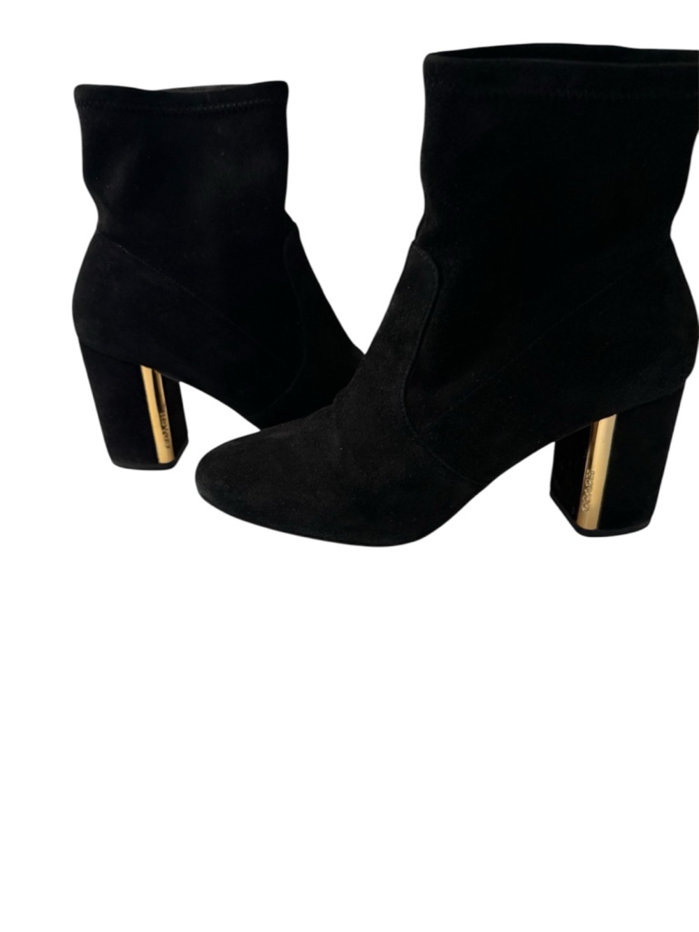 Coach Margot Suede Black Heeled Bootie, size 10. Sock Boot Bootie - Picture 2 of 9